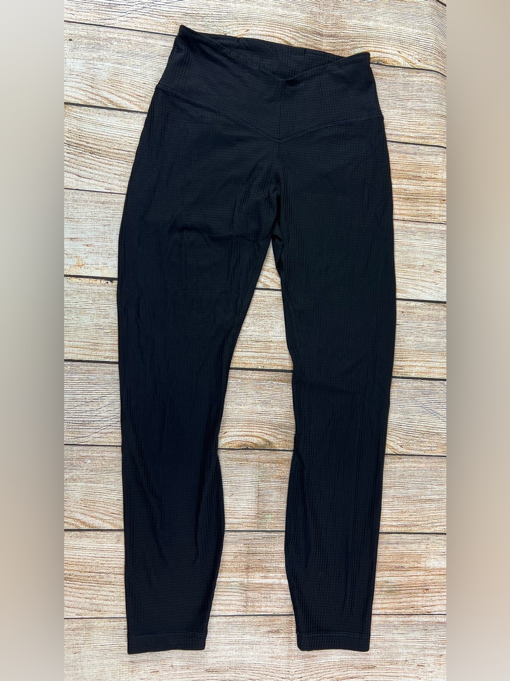 Women Lululemon V Waist Yoga Tight Pants Black Leggings Size 4 LW5GAAS